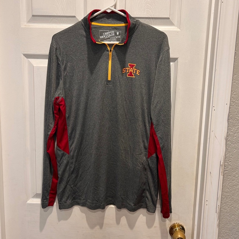 Iowa State Cyclones Mens Medium Gray 1/4 Zip Pullover Shirt Campus Heritage